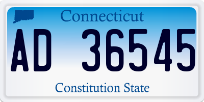 CT license plate AD36545