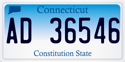 CT license plate AD36546