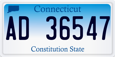 CT license plate AD36547
