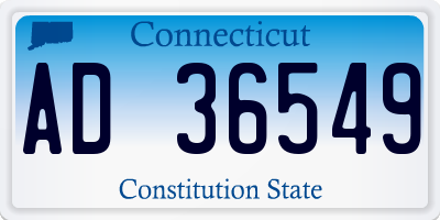 CT license plate AD36549