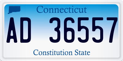 CT license plate AD36557