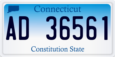 CT license plate AD36561