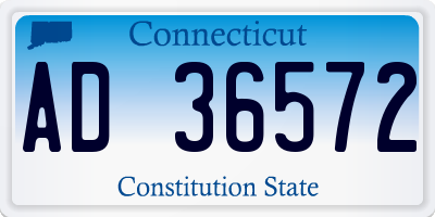 CT license plate AD36572
