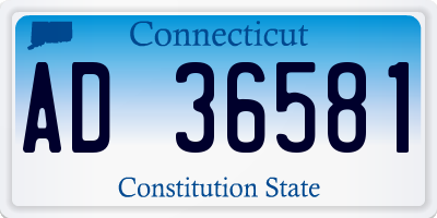 CT license plate AD36581