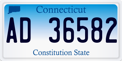CT license plate AD36582