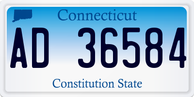 CT license plate AD36584