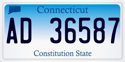 CT license plate AD36587