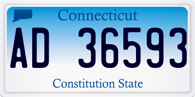 CT license plate AD36593