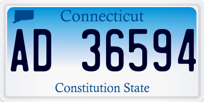 CT license plate AD36594