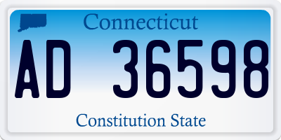 CT license plate AD36598