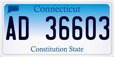 CT license plate AD36603