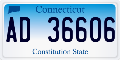 CT license plate AD36606