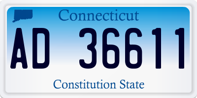 CT license plate AD36611