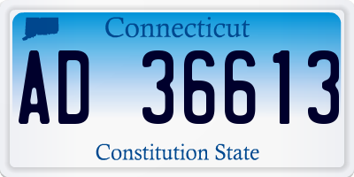 CT license plate AD36613