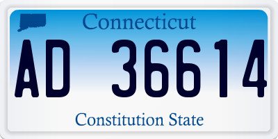 CT license plate AD36614