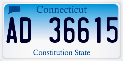 CT license plate AD36615