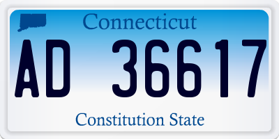 CT license plate AD36617