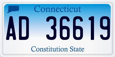 CT license plate AD36619