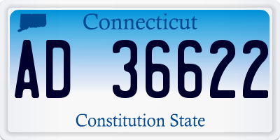 CT license plate AD36622