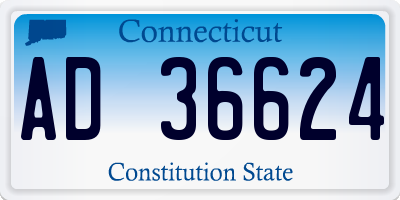 CT license plate AD36624