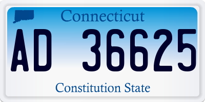 CT license plate AD36625