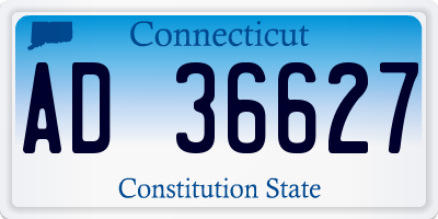 CT license plate AD36627