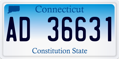 CT license plate AD36631