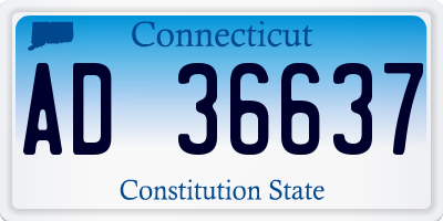 CT license plate AD36637