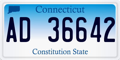 CT license plate AD36642