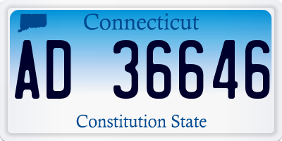 CT license plate AD36646
