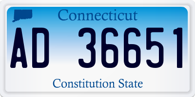 CT license plate AD36651
