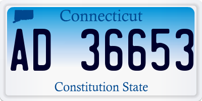 CT license plate AD36653