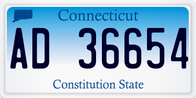 CT license plate AD36654
