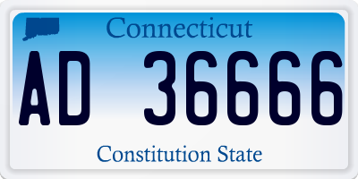 CT license plate AD36666