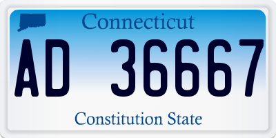 CT license plate AD36667
