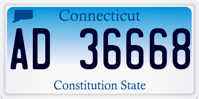 CT license plate AD36668