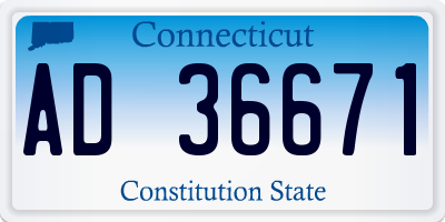 CT license plate AD36671