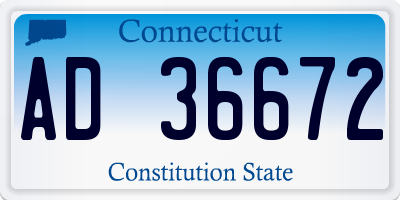 CT license plate AD36672
