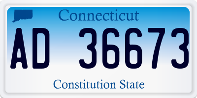 CT license plate AD36673