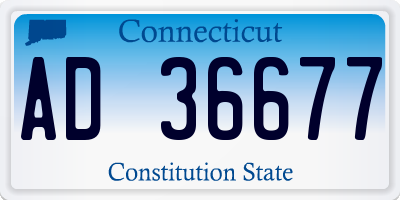 CT license plate AD36677
