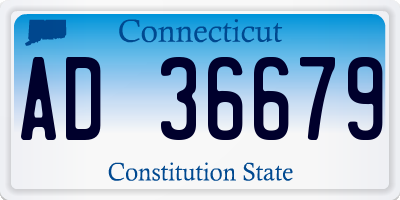 CT license plate AD36679