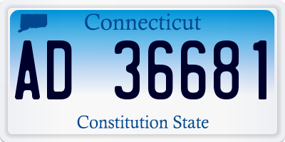 CT license plate AD36681