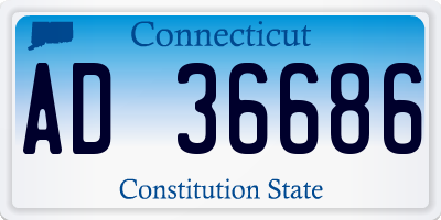 CT license plate AD36686