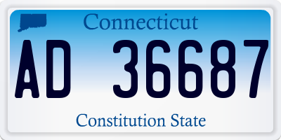 CT license plate AD36687