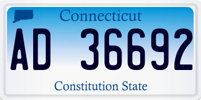 CT license plate AD36692