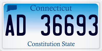 CT license plate AD36693
