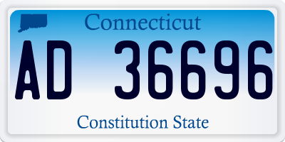 CT license plate AD36696