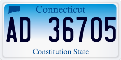 CT license plate AD36705
