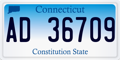 CT license plate AD36709