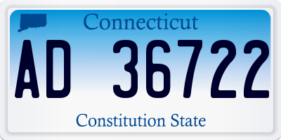 CT license plate AD36722